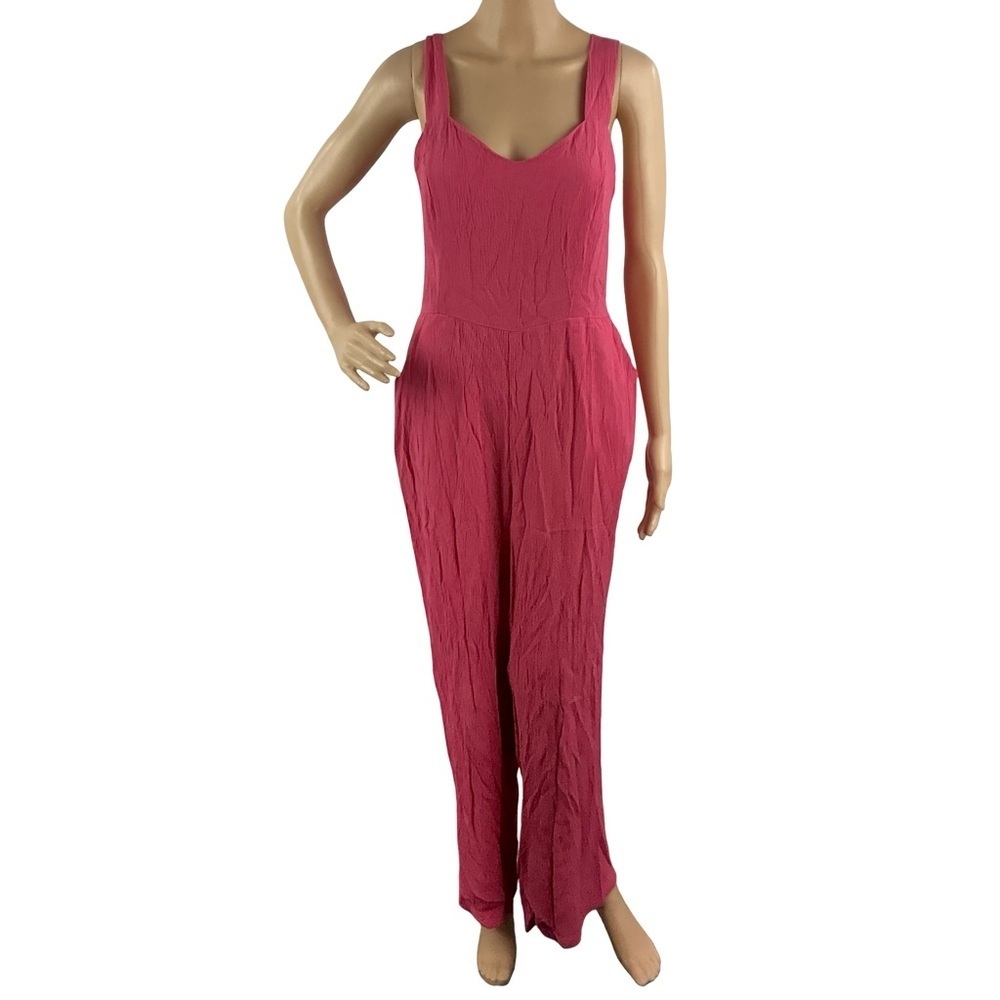 Market & Spruce Jaida Jumpsuit Pink Smocked Back Size M